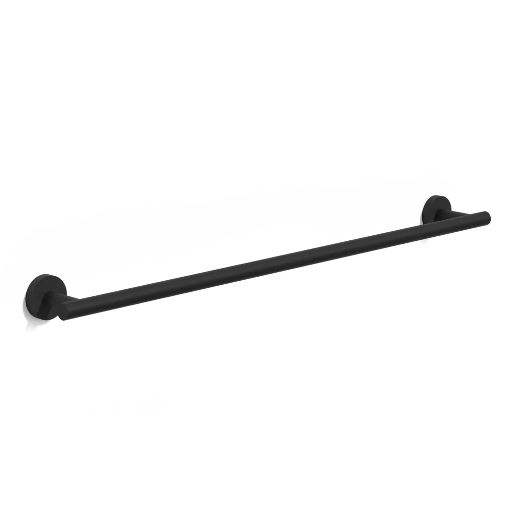 Wieszak na ręczniki do łazienki czarny, jednoramienny, 72 cm, Classic